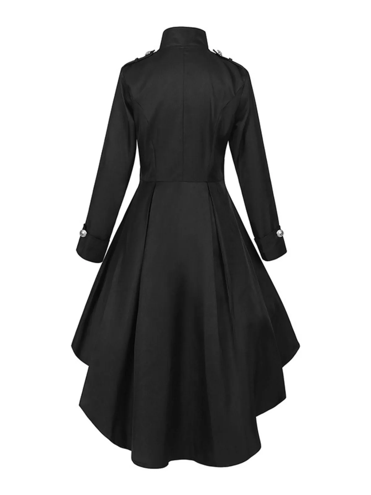 1950s Stand Collar Solid High-Low Hem Button Coat sold by Retro Stage product image thumbnail 2