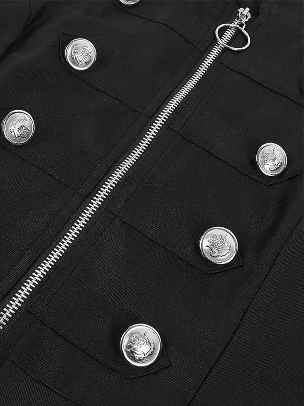 1950s Stand Collar Solid High-Low Hem Button Coat sold by Retro Stage product image thumbnail 4