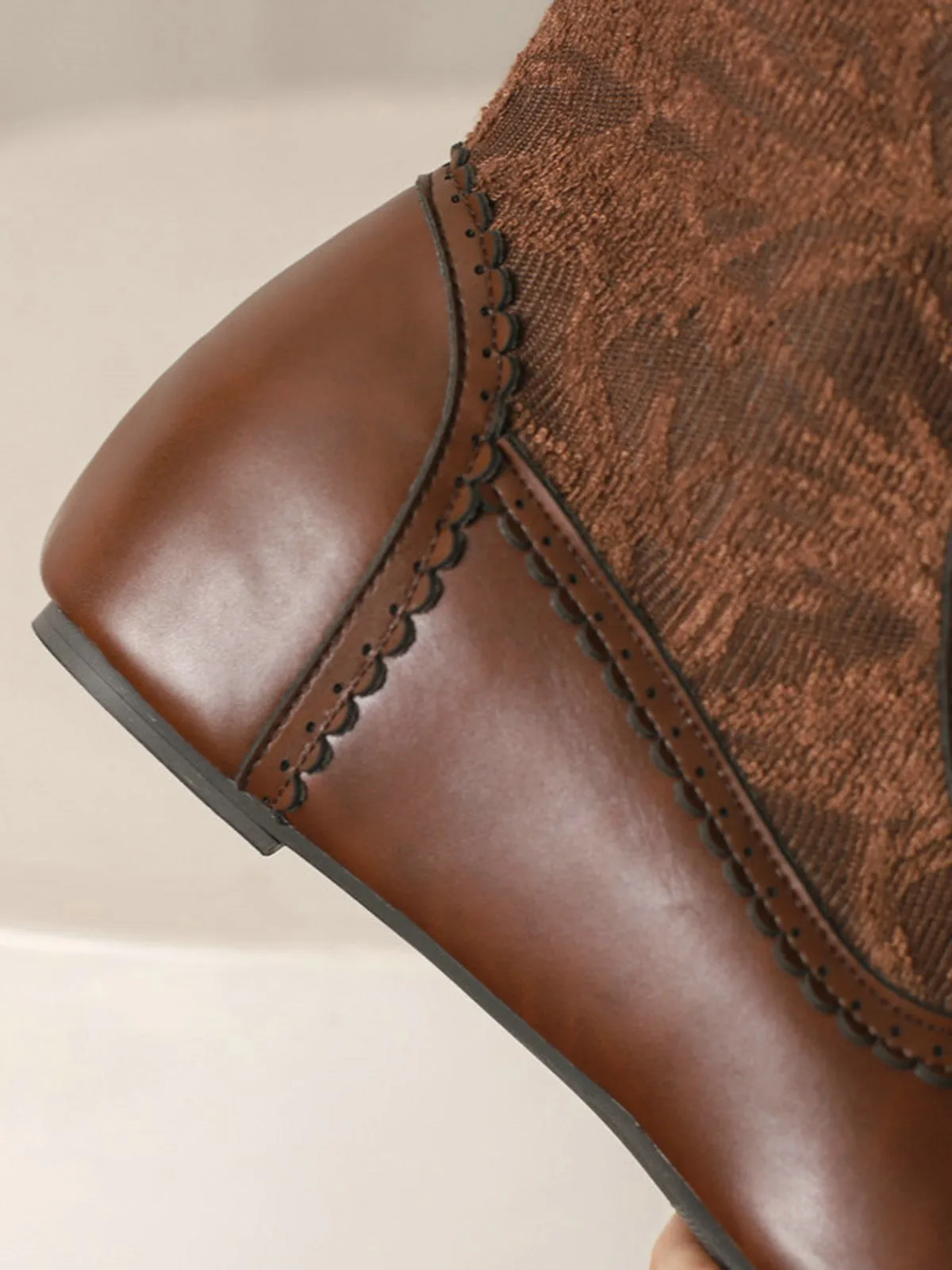 Vintage Embroidered Lace-Up Inner Heel Boots sold by Retro Stage product image thumbnail 4