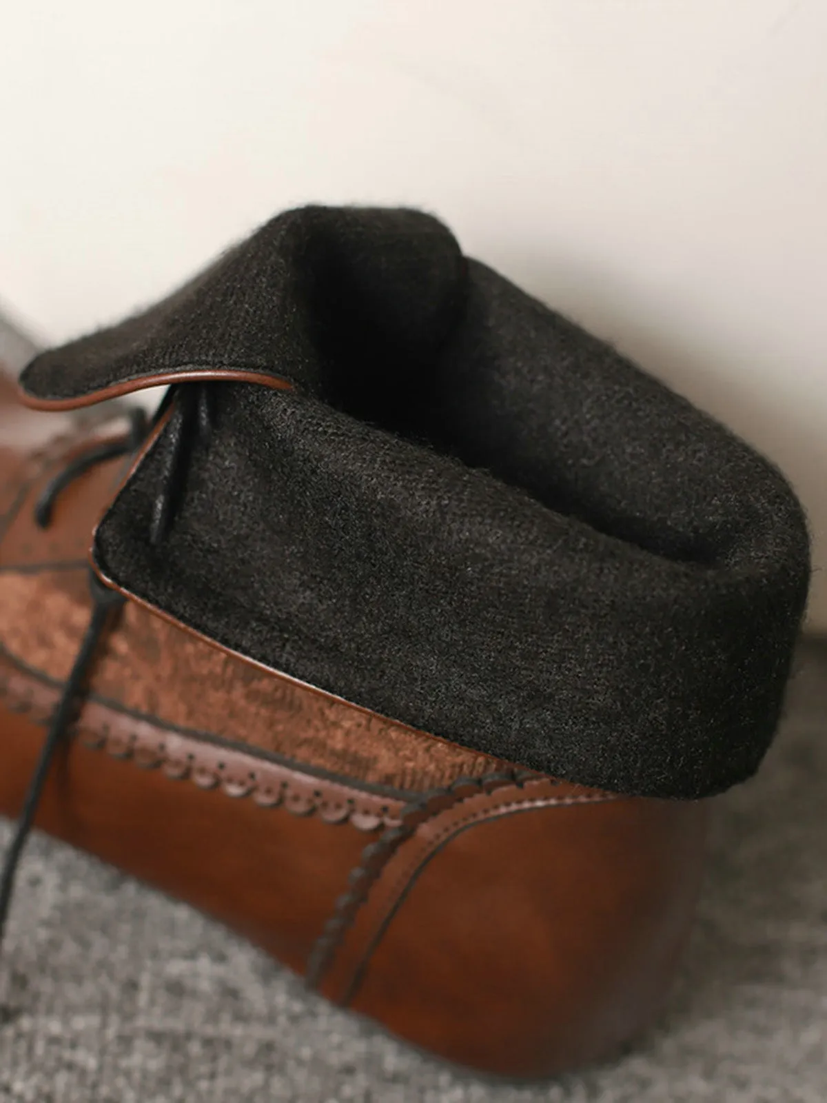 Vintage Embroidered Lace-Up Inner Heel Boots sold by Retro Stage product image thumbnail 5