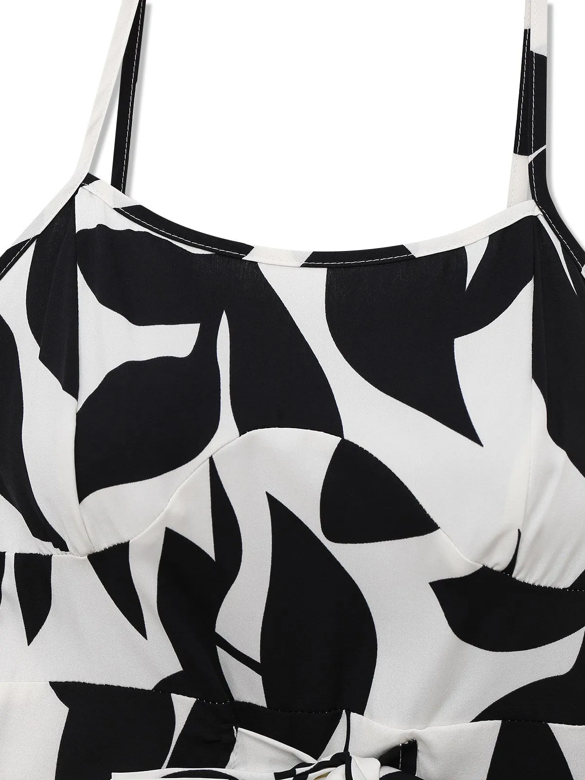 Black 1930s Leaf Silhouette Spaghetti Strap Jumpsuit sold by Retro Stage product image thumbnail 3