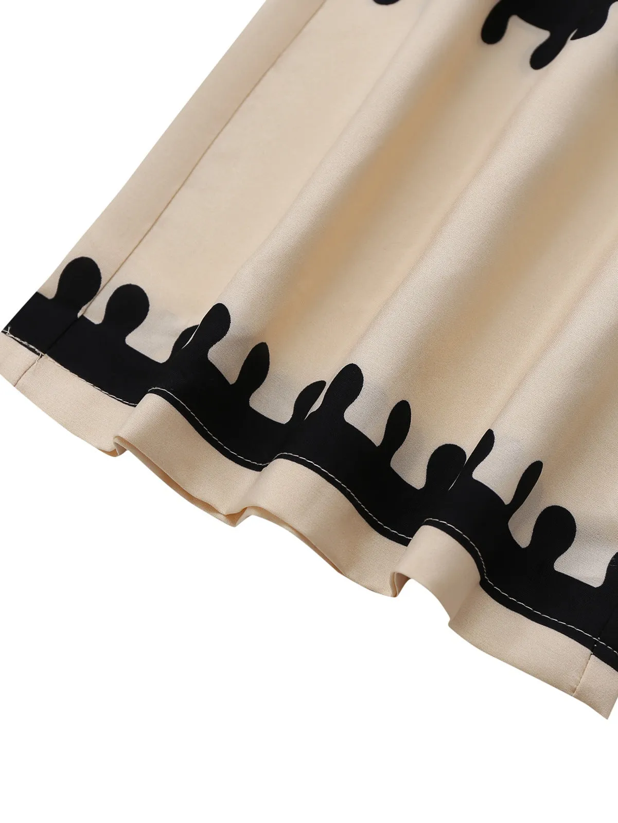 Beige 1970s Deep V-Neck Ethnic Print Jumpsuit sold by Retro Stage product image thumbnail 4