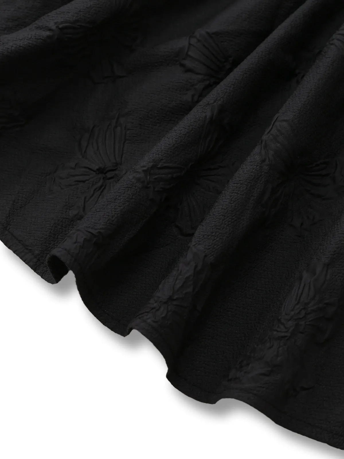 Black 1960s Gothic 3D-Rose Jacquard Lace-Up Dress sold by Retro Stage product image thumbnail 5