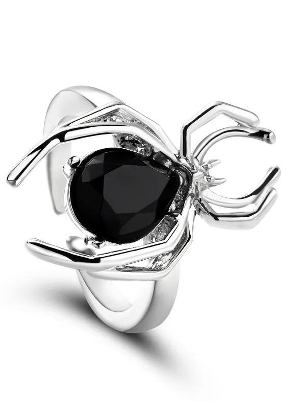Halloween Spider Gemstone Adjustable Ring sold by Retro Stage