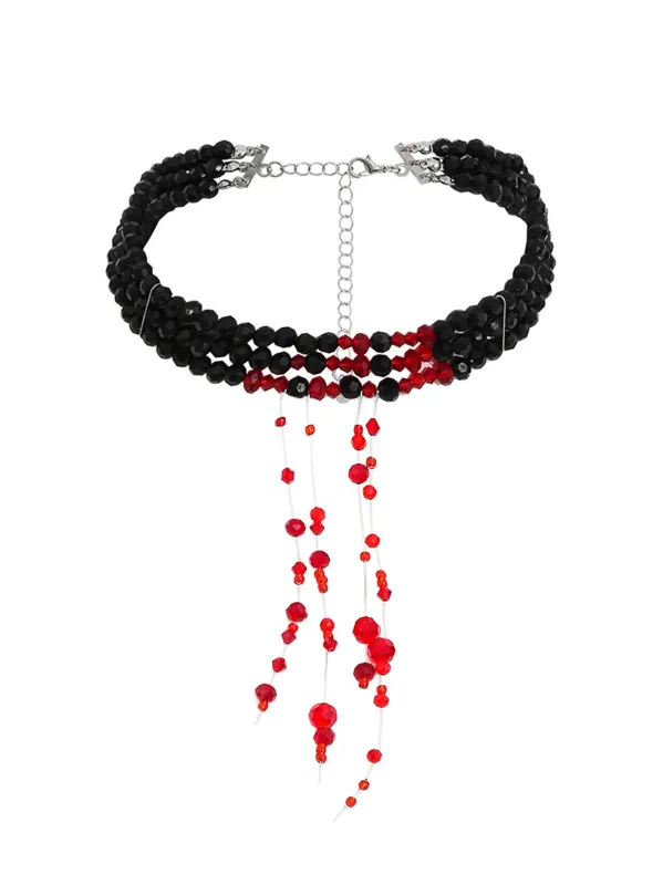 Halloween Gothic Crystal Blood Drop Necklace sold by Retro Stage