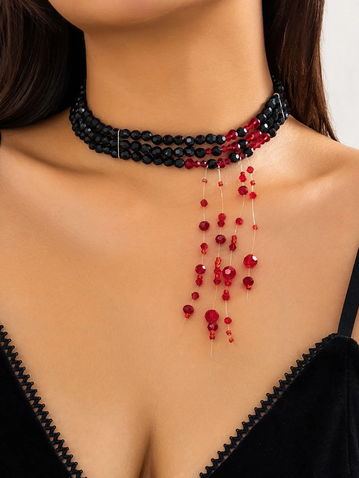 Halloween Gothic Crystal Blood Drop Necklace sold by Retro Stage product image thumbnail 3