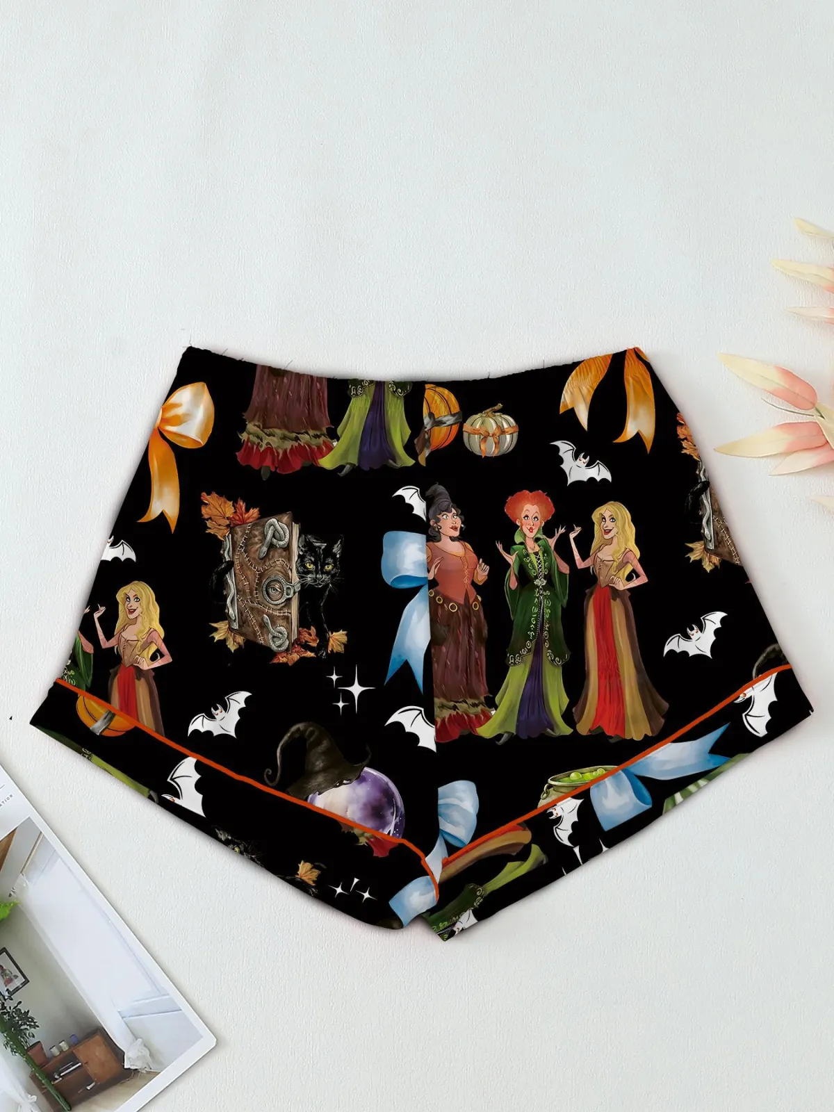 1970s Halloween Witch Print Satin Pajama Set sold by Retro Stage product image thumbnail 5