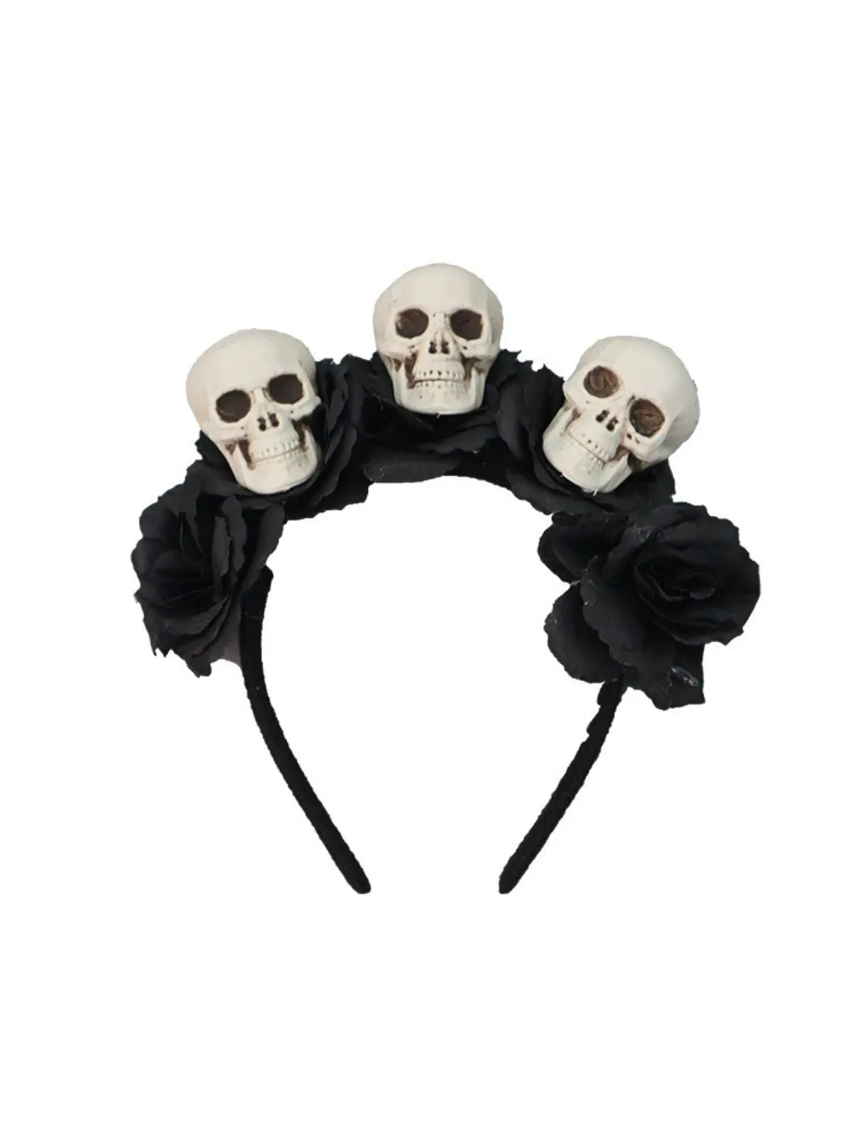 Black Halloween Skull Roses Headband sold by Retro Stage