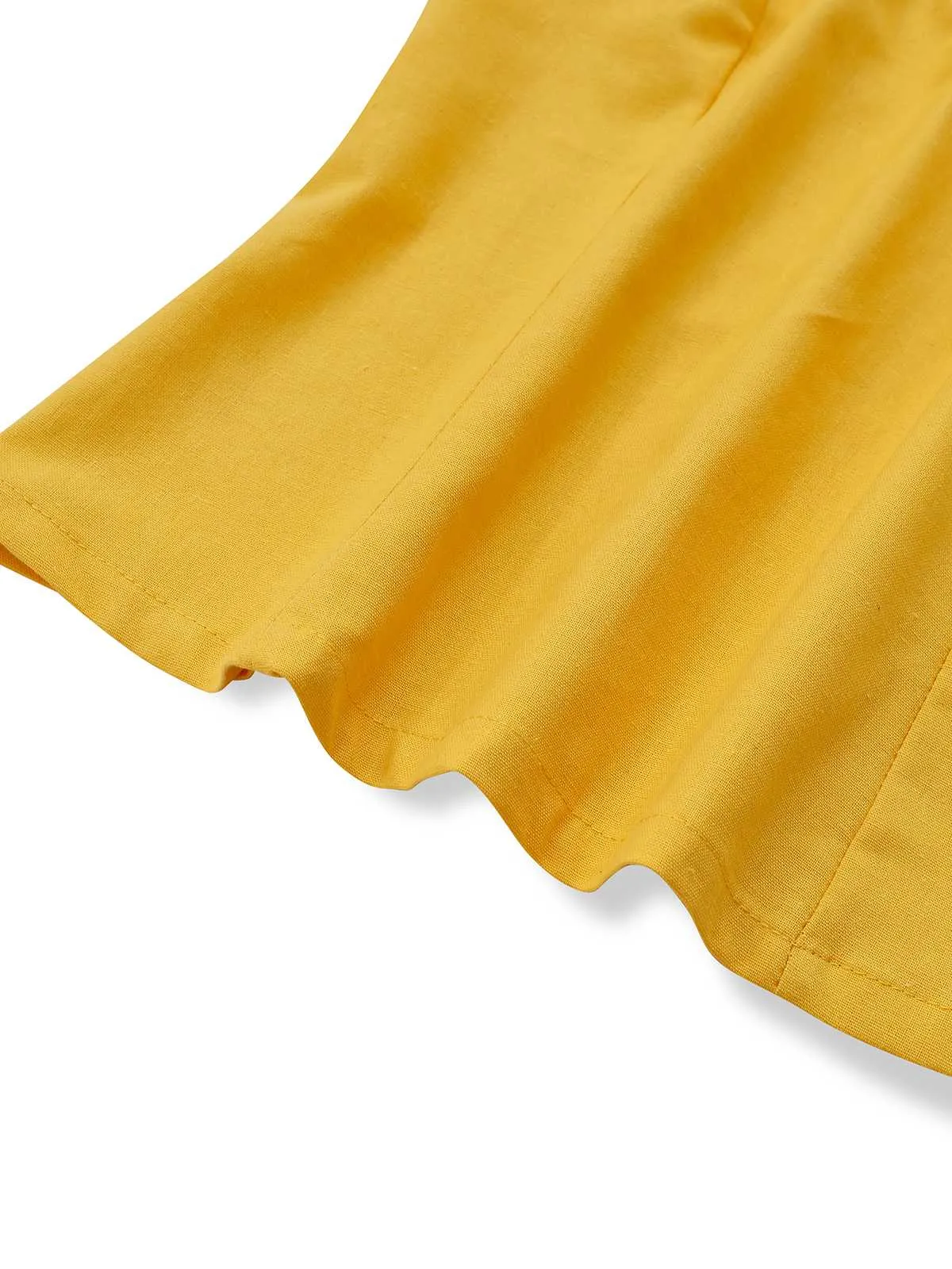 Yellow 1960s Cutout Floral Sleeveless Blouse sold by Retro Stage product image thumbnail 5