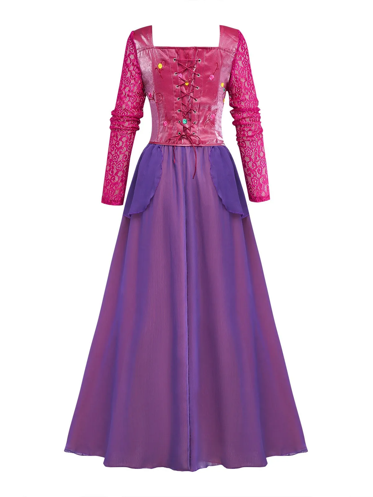 Purple 2PCS 1930s Hocus Pocus Lace Floral Top & Skirt sold by Retro Stage product image thumbnail 2