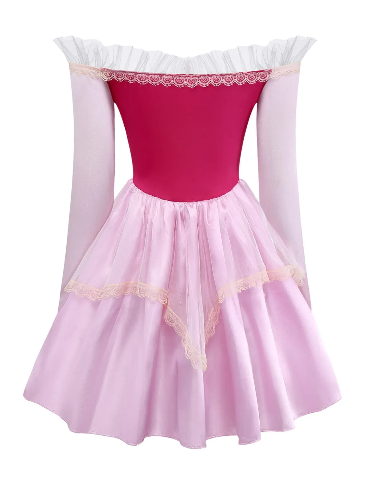 Pink 1940s Princess Off Shoulder Tulle Party Dress sold by Retro Stage product image thumbnail 4