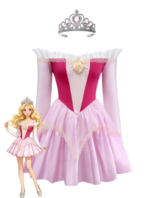 Pink 1940s Princess Off Shoulder Tulle Party Dress sold by Retro Stage