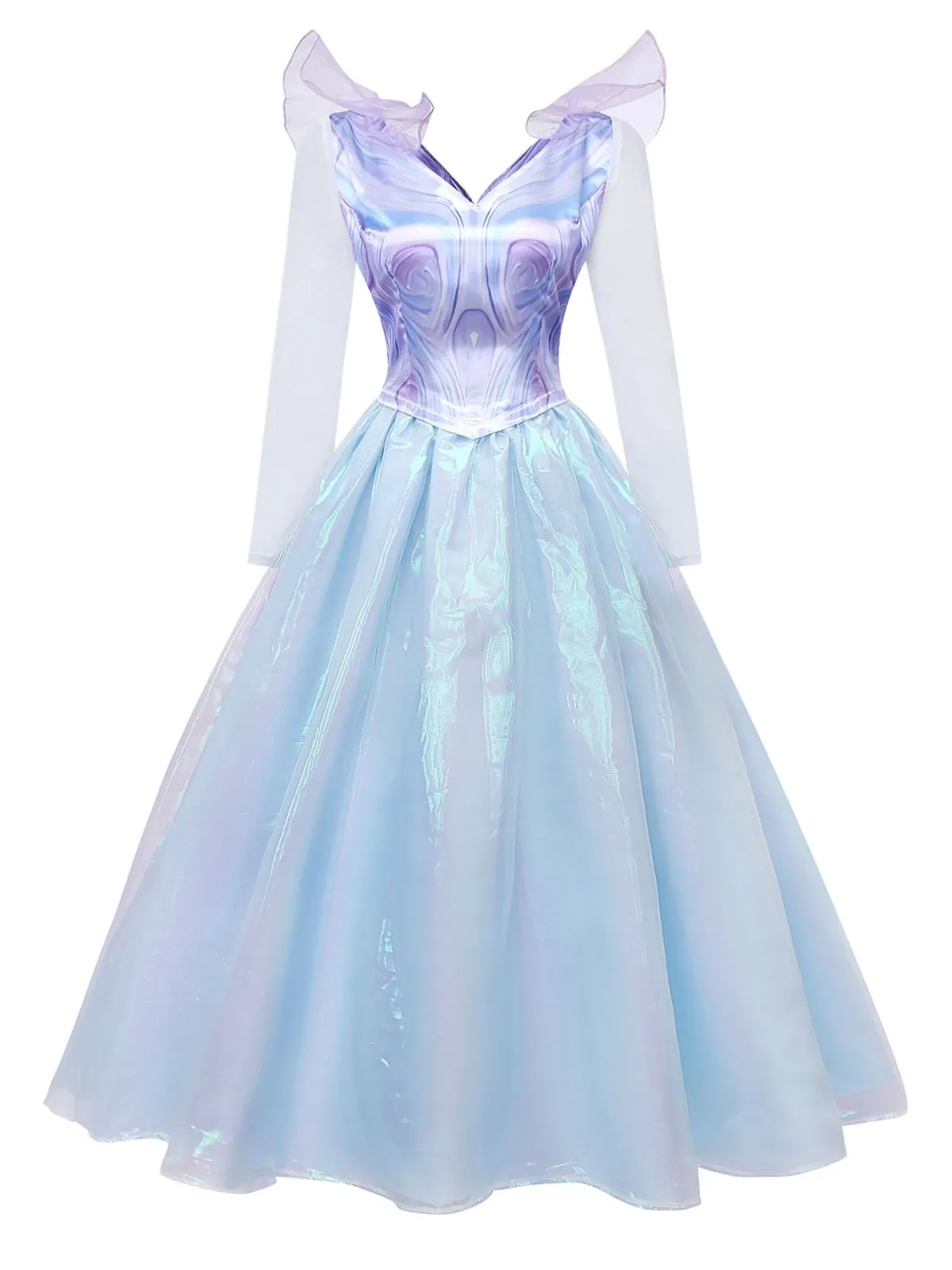 Blue 1950s Wicked Witch Mesh Dress sold by Retro Stage product image thumbnail 2