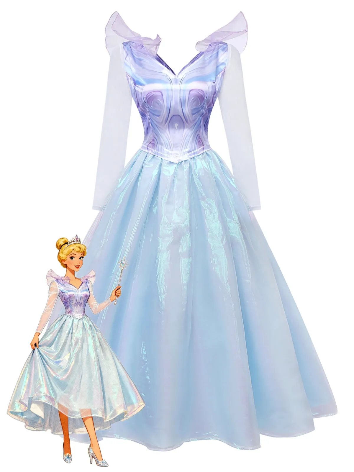 Blue 1950s Wicked Witch Mesh Dress sold by Retro Stage