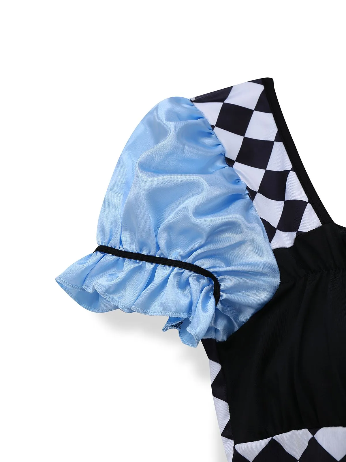 Blue 1960s Alice Puff Sleeve Apron Dress sold by Retro Stage product image thumbnail 3