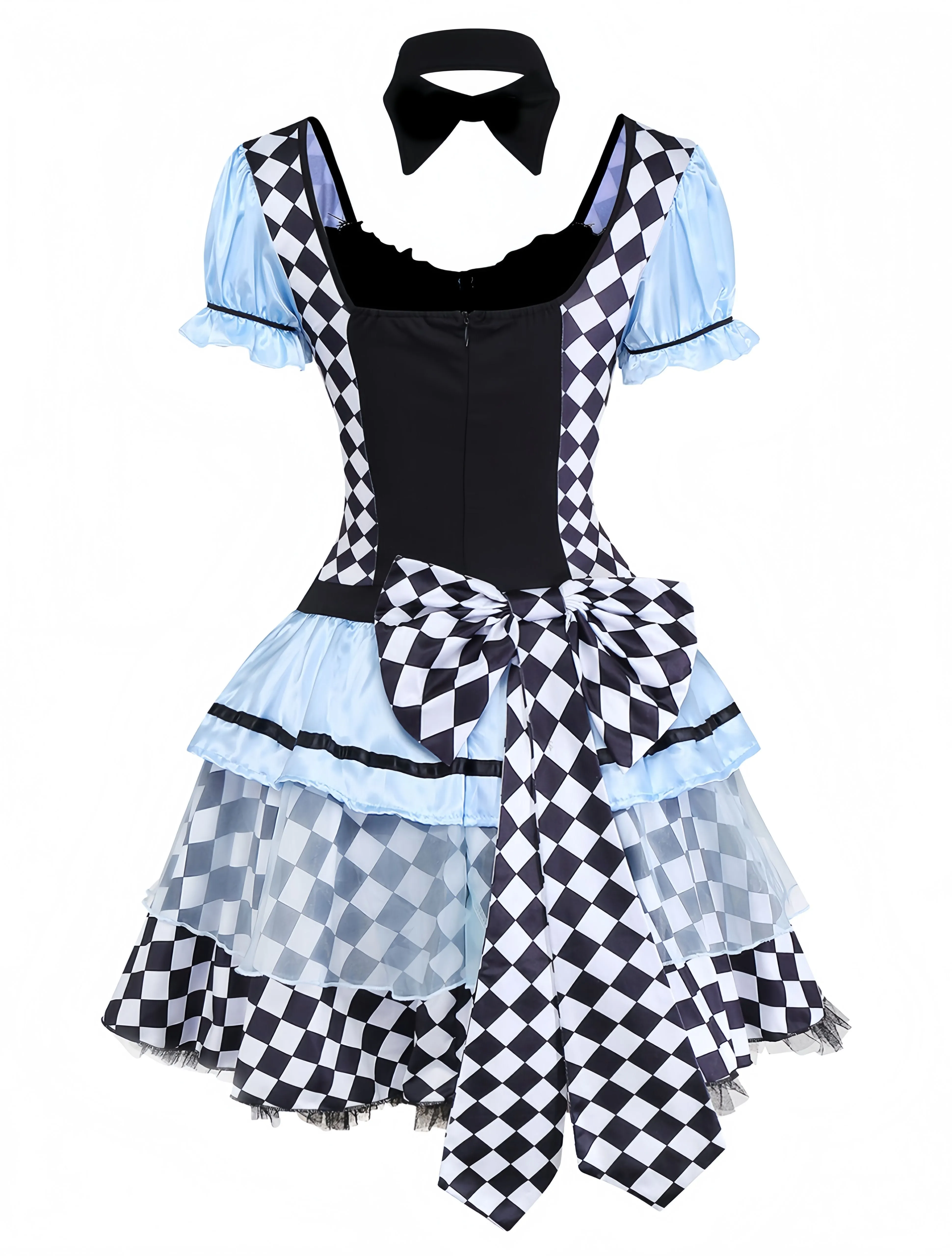 Blue 1960s Alice Puff Sleeve Apron Dress sold by Retro Stage product image thumbnail 2