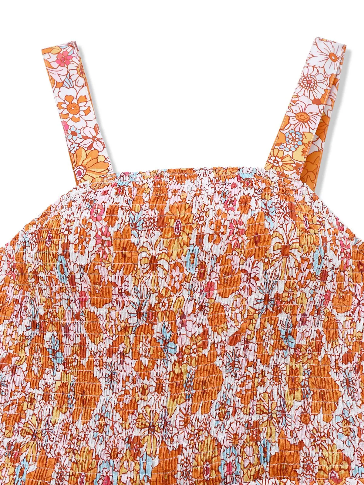 Orange 1970s Floral Print Wide Leg Jumpsuit sold by Retro Stage product image thumbnail 3