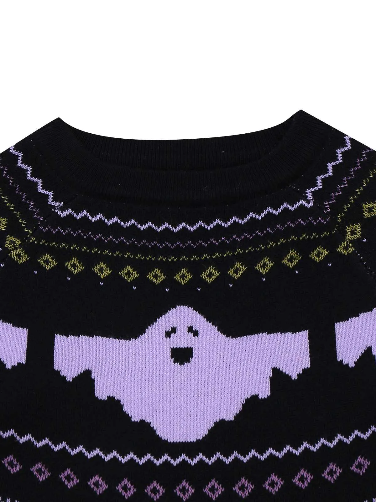 Black 1960s Dots Halloween Ghost Sweater Dress sold by Retro Stage product image thumbnail 3