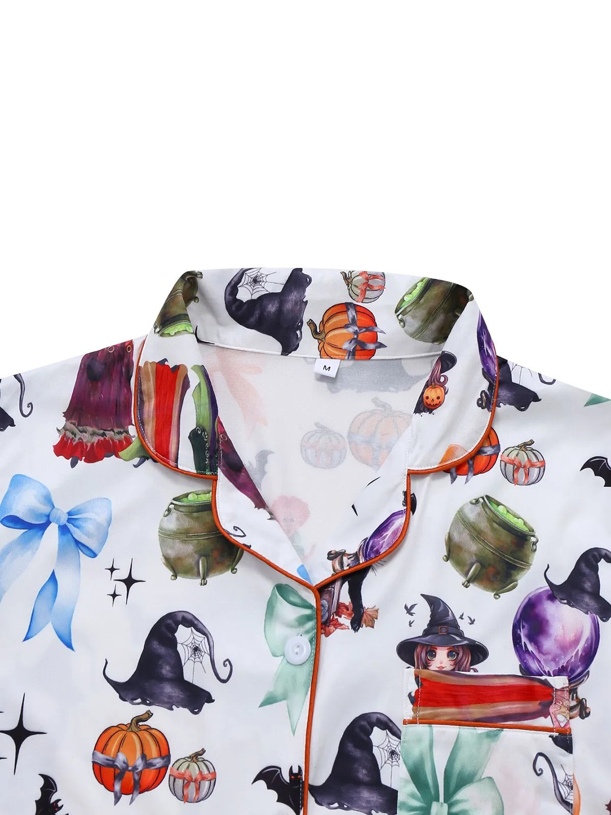 1970s Halloween Witch Print Satin Pajama Set sold by Retro Stage product image thumbnail 4