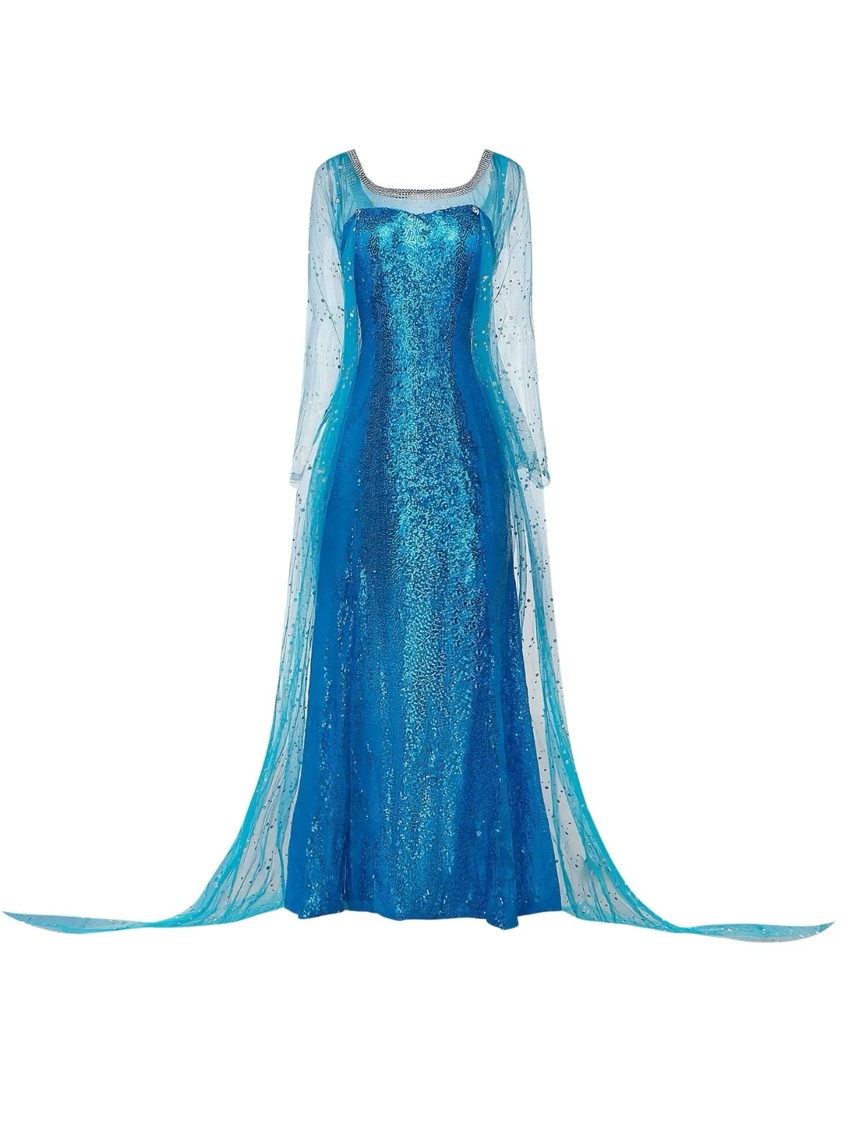 Blue 1970s Solid Sequined Elsa Cape & Dress sold by Retro Stage product image thumbnail 3