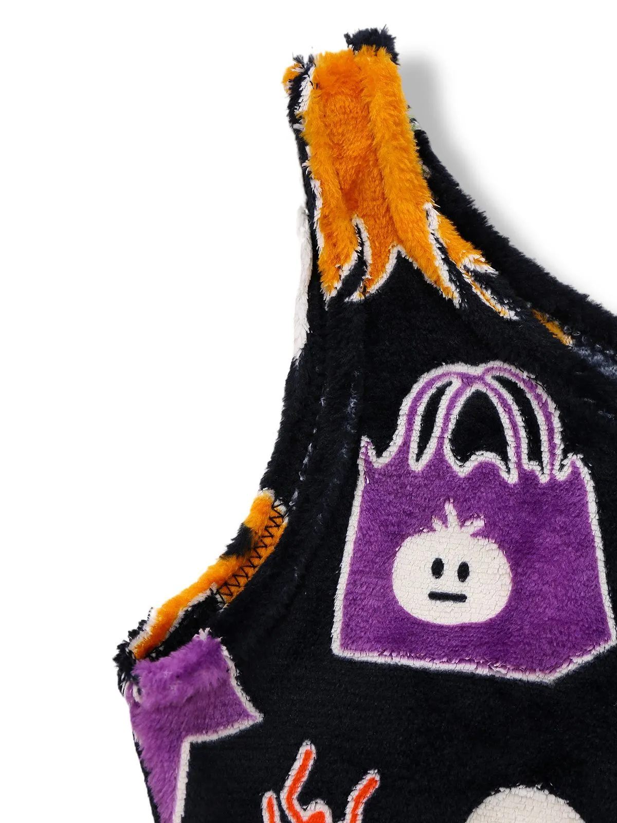 2PCS Black 1970s Glowing Halloween Ghost Flannel Pajama Set sold by Retro Stage product image thumbnail 5