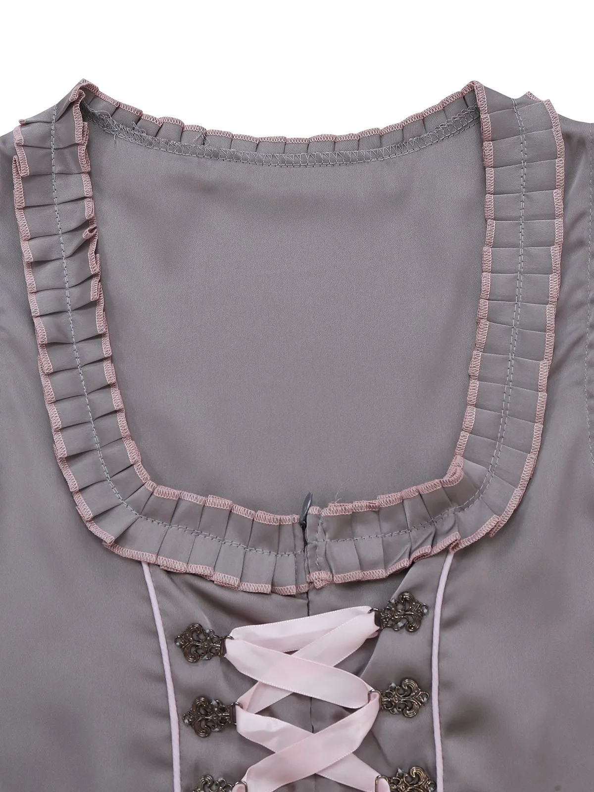 3PCS Pink 1950s Satin Lace Embroidered Dress & Off-Shoulder Top sold by Retro Stage product image thumbnail 3