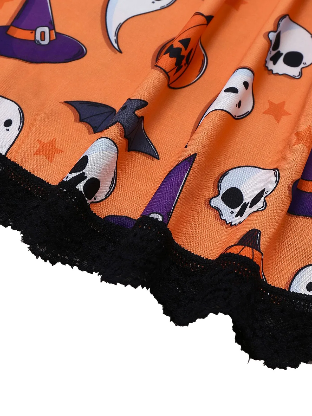 1960s Halloween Print Lace Patchwork Sleepwear sold by Retro Stage product image thumbnail 5