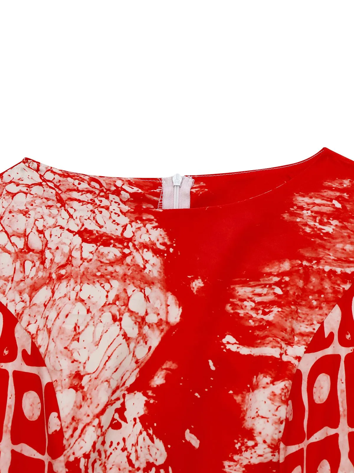 Red 1950s Blood Print Halloween Horror Dress sold by Retro Stage product image thumbnail 3