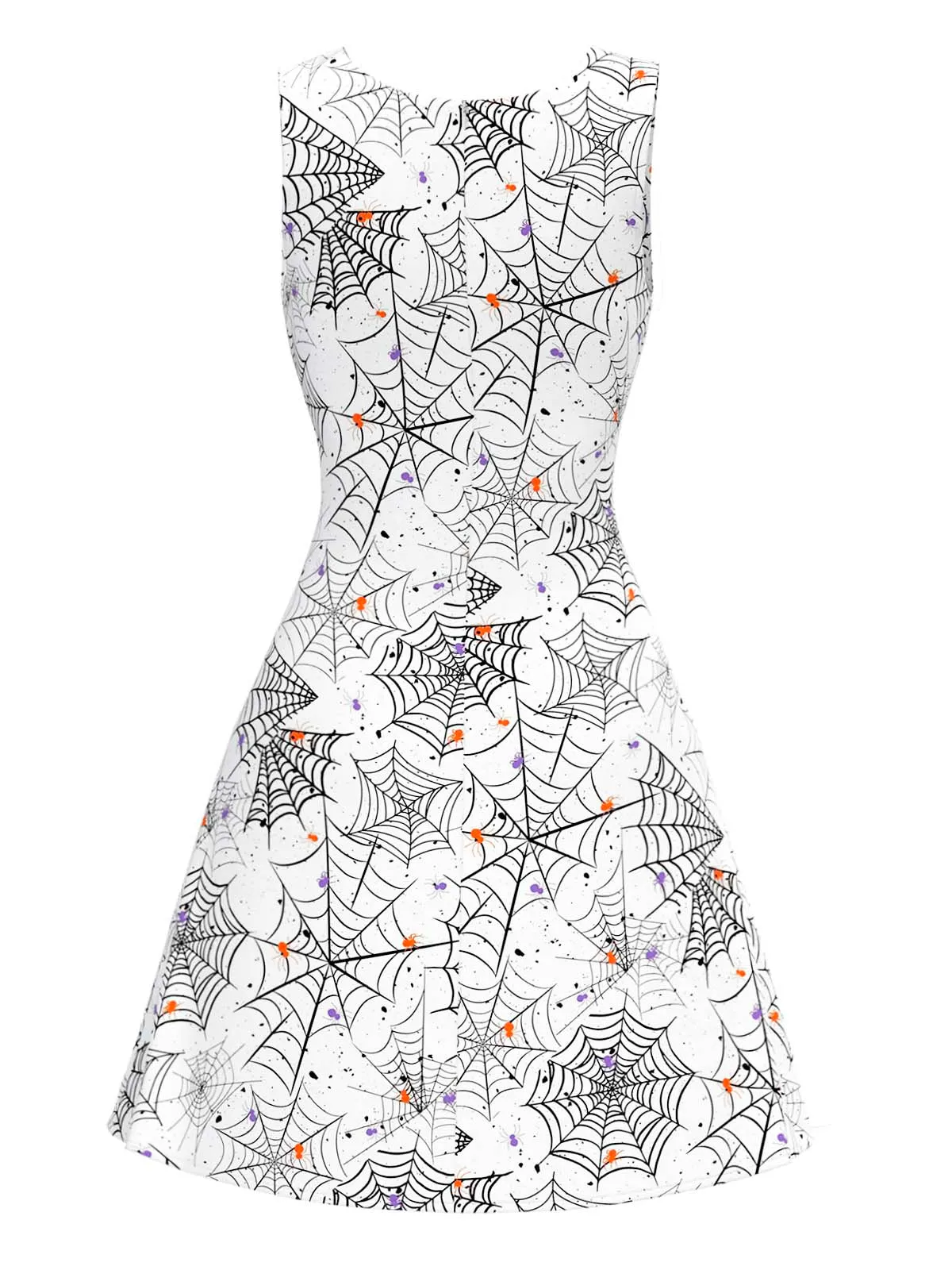 Black & White 1960s Horror Spider Web Dress sold by Retro Stage product image thumbnail 5
