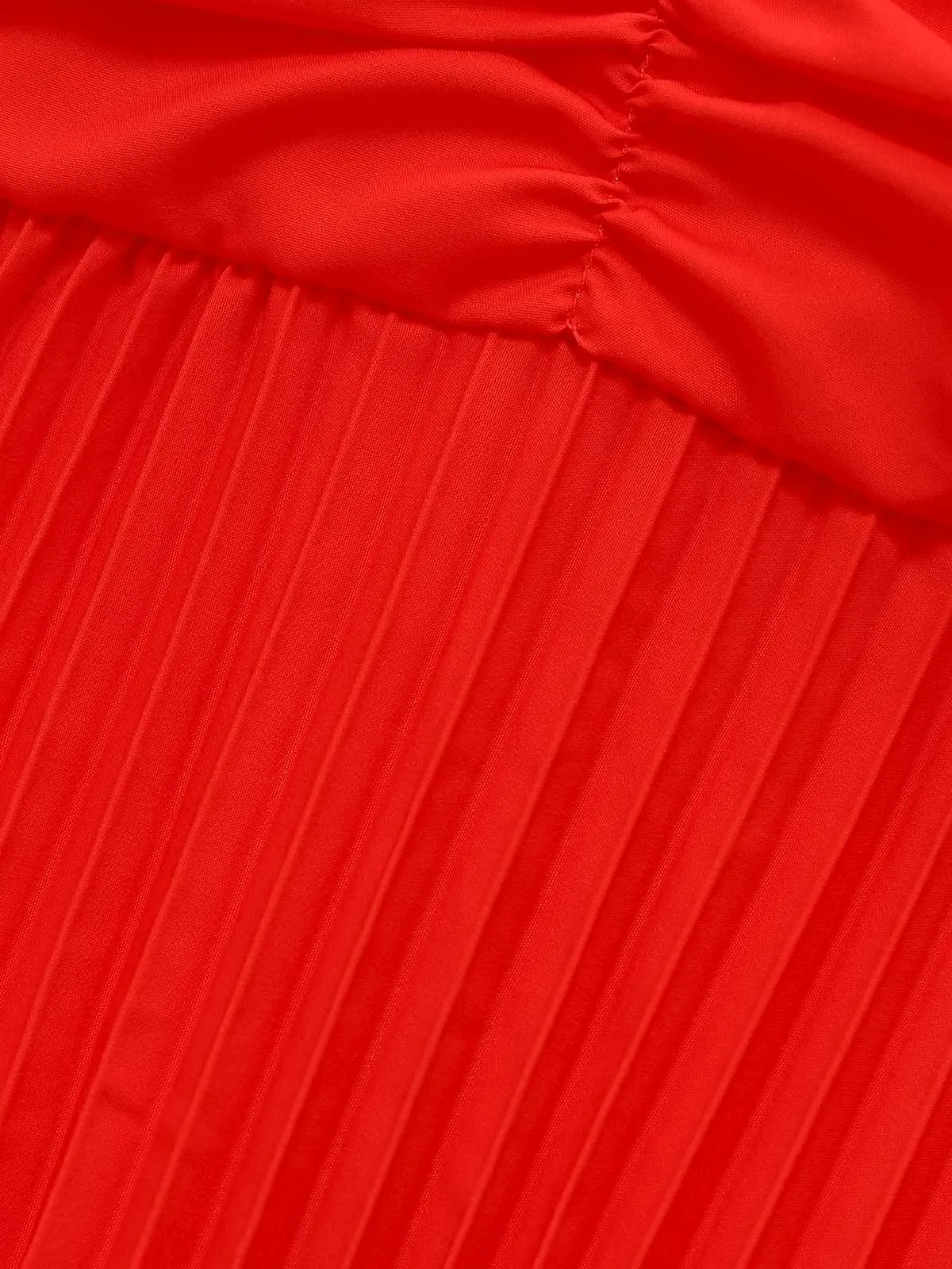 Orange 1930s Slip V-Neck Gradient Pleated Maxi Dress sold by Retro Stage product image thumbnail 4