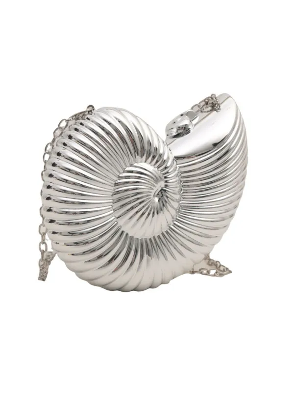 Metallic Seashell Clutch Chain Bag sold by Retro Stage