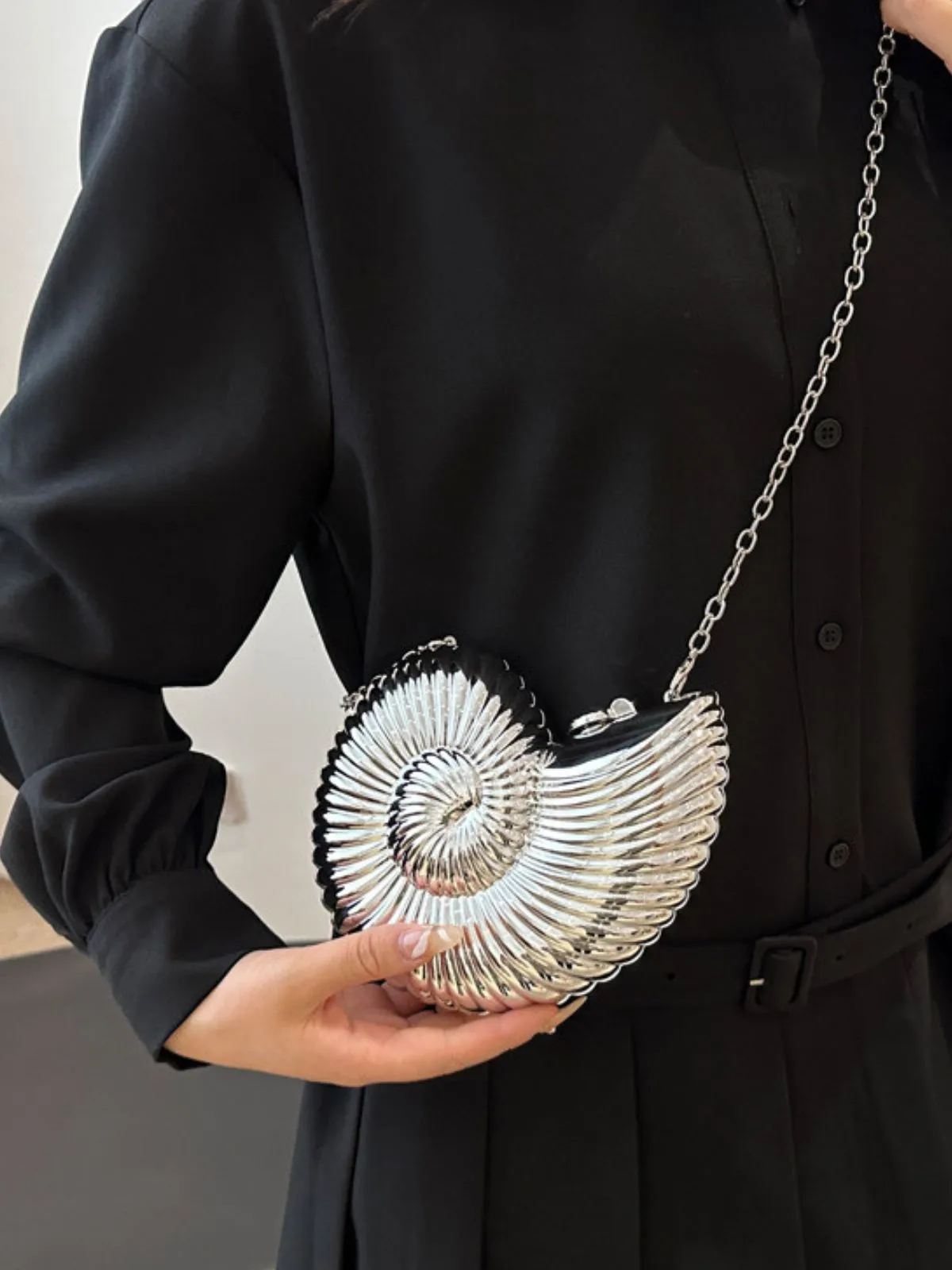 Metallic Seashell Clutch Chain Bag sold by Retro Stage product image thumbnail 2
