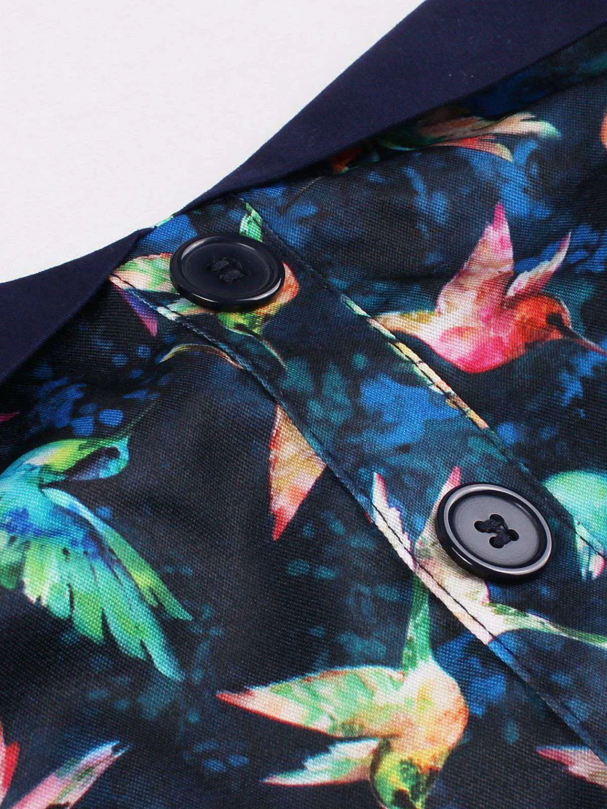 Multicolor 1950s Bird Halter Neck Belted Dress sold by Retro Stage product image thumbnail 3