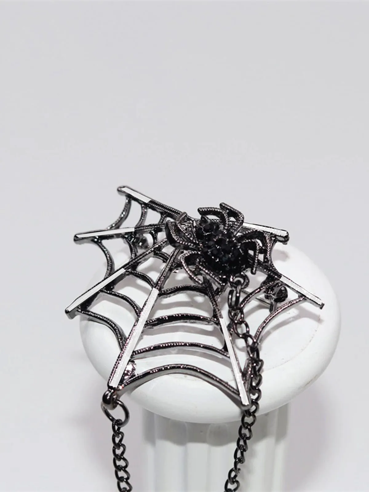 Halloween Diamond Spider Web Gothic Brooch sold by Retro Stage product image thumbnail 4