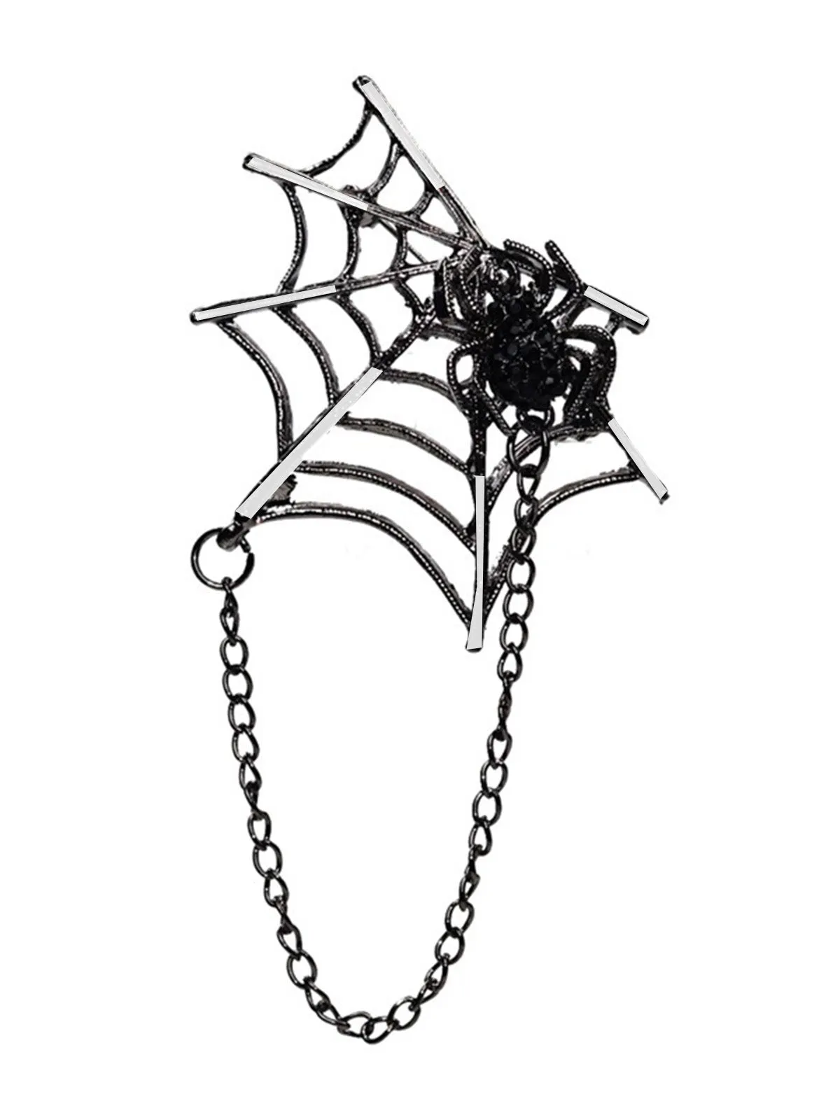 Halloween Diamond Spider Web Gothic Brooch sold by Retro Stage