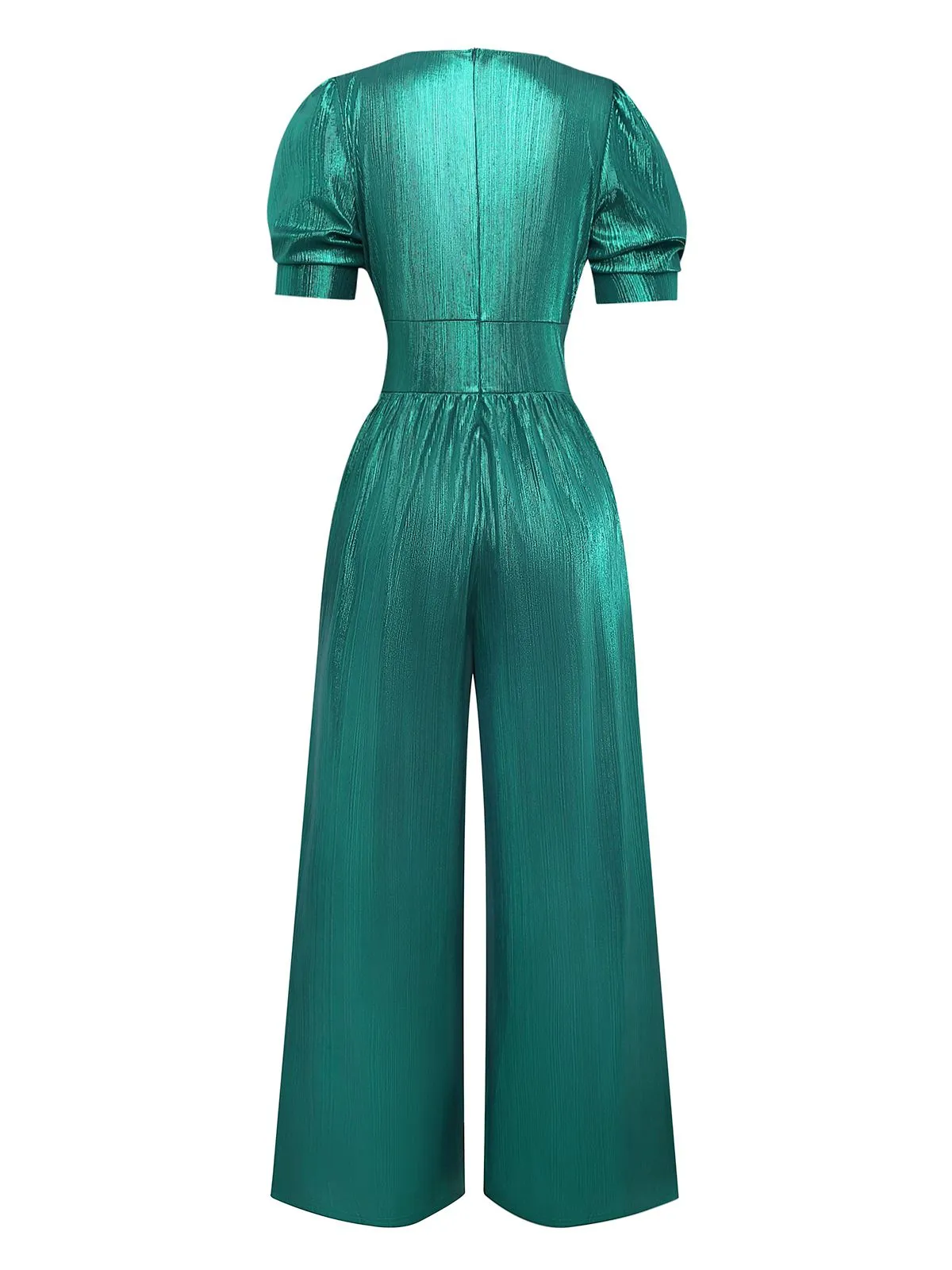 1970s Metallic V-Neck Wide-Leg Jumpsuit sold by Retro Stage product image thumbnail 2