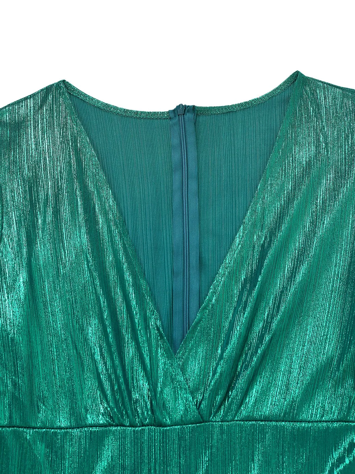 1970s Metallic V-Neck Wide-Leg Jumpsuit sold by Retro Stage product image thumbnail 4