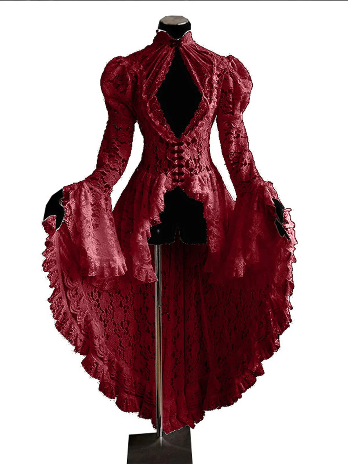 White 1980s Gigot Sleeve Victorian Lace Dress sold by Retro Stage product image thumbnail 4