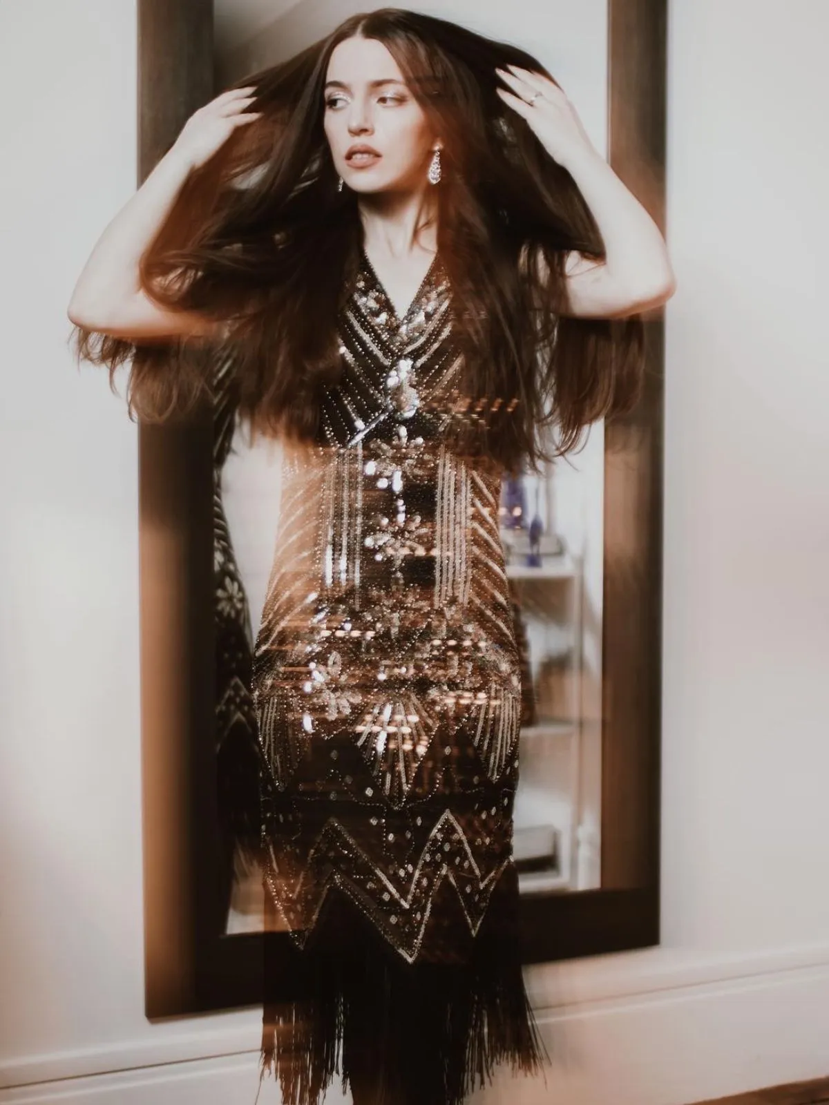 Gold 1920s Sequined Flapper Dress sold by Retro Stage