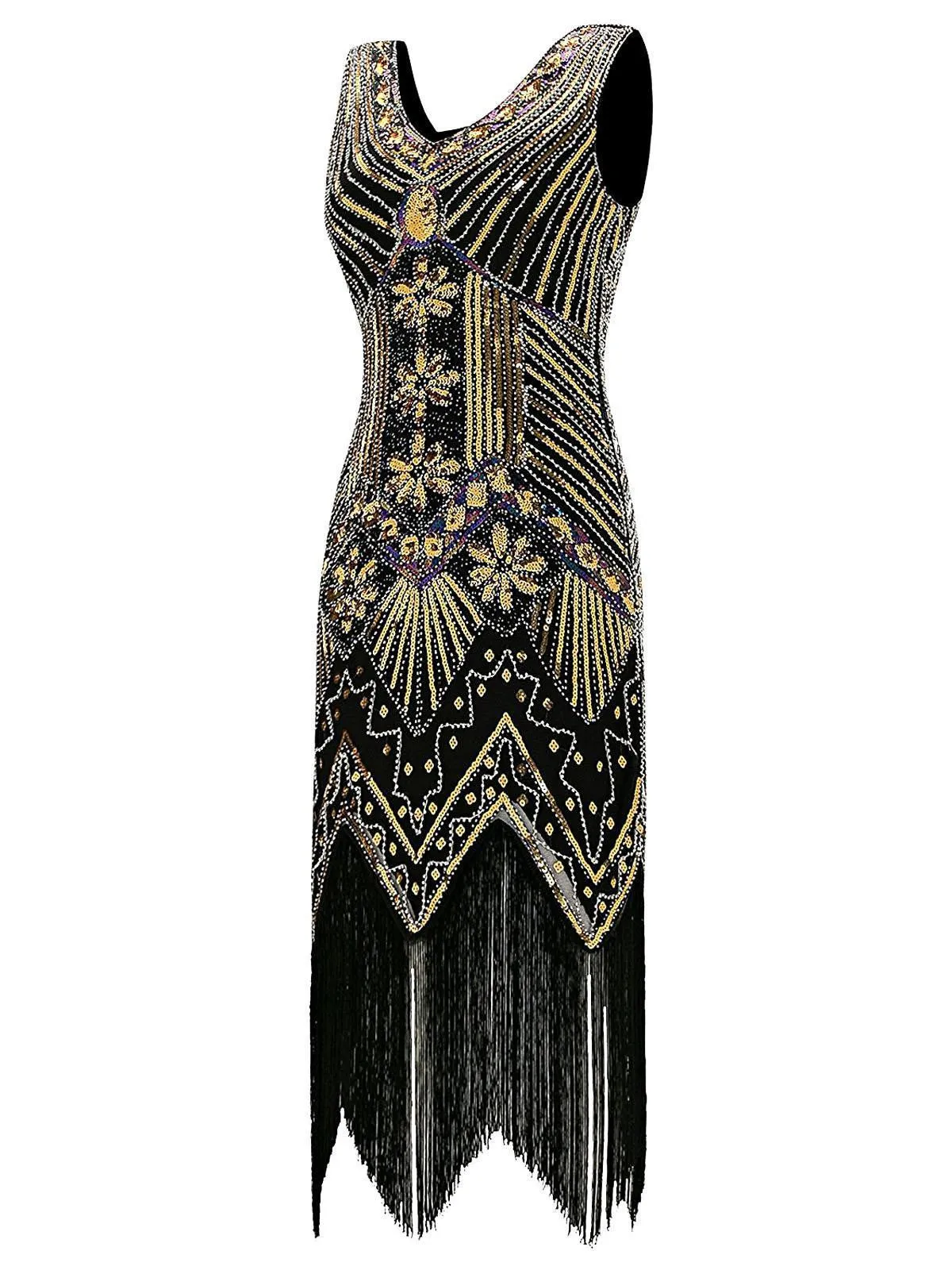 Gold 1920s Sequined Flapper Dress sold by Retro Stage product image thumbnail 3
