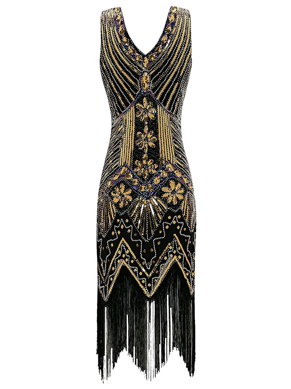 Gold 1920s Sequined Flapper Dress sold by Retro Stage product image thumbnail 4