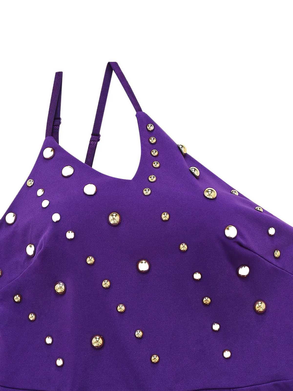 1970s One-Shoulder Studded Belted Jumpsuit sold by Retro Stage product image thumbnail 3