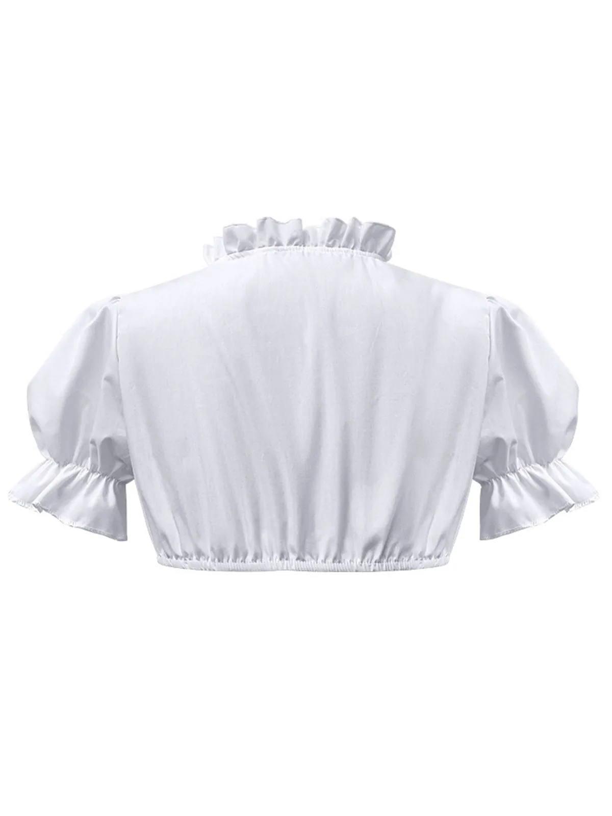 White 1950s Solid Sweetheart Neck Puff Sleeve Crop Top sold by Retro Stage product image thumbnail 4