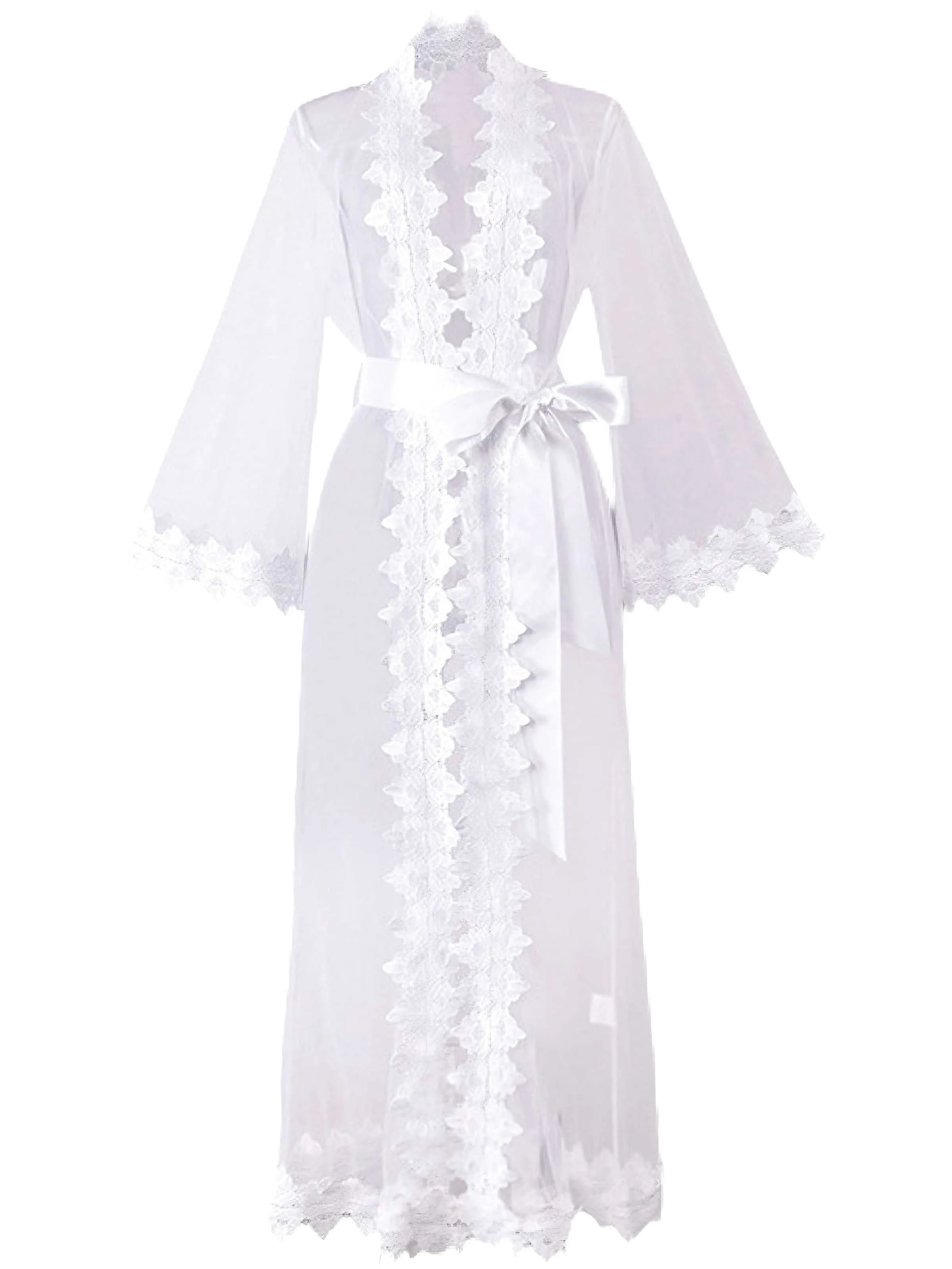 White 1930s Sheer Mesh Lace Nightdress Set sold by Retro Stage product image thumbnail 2