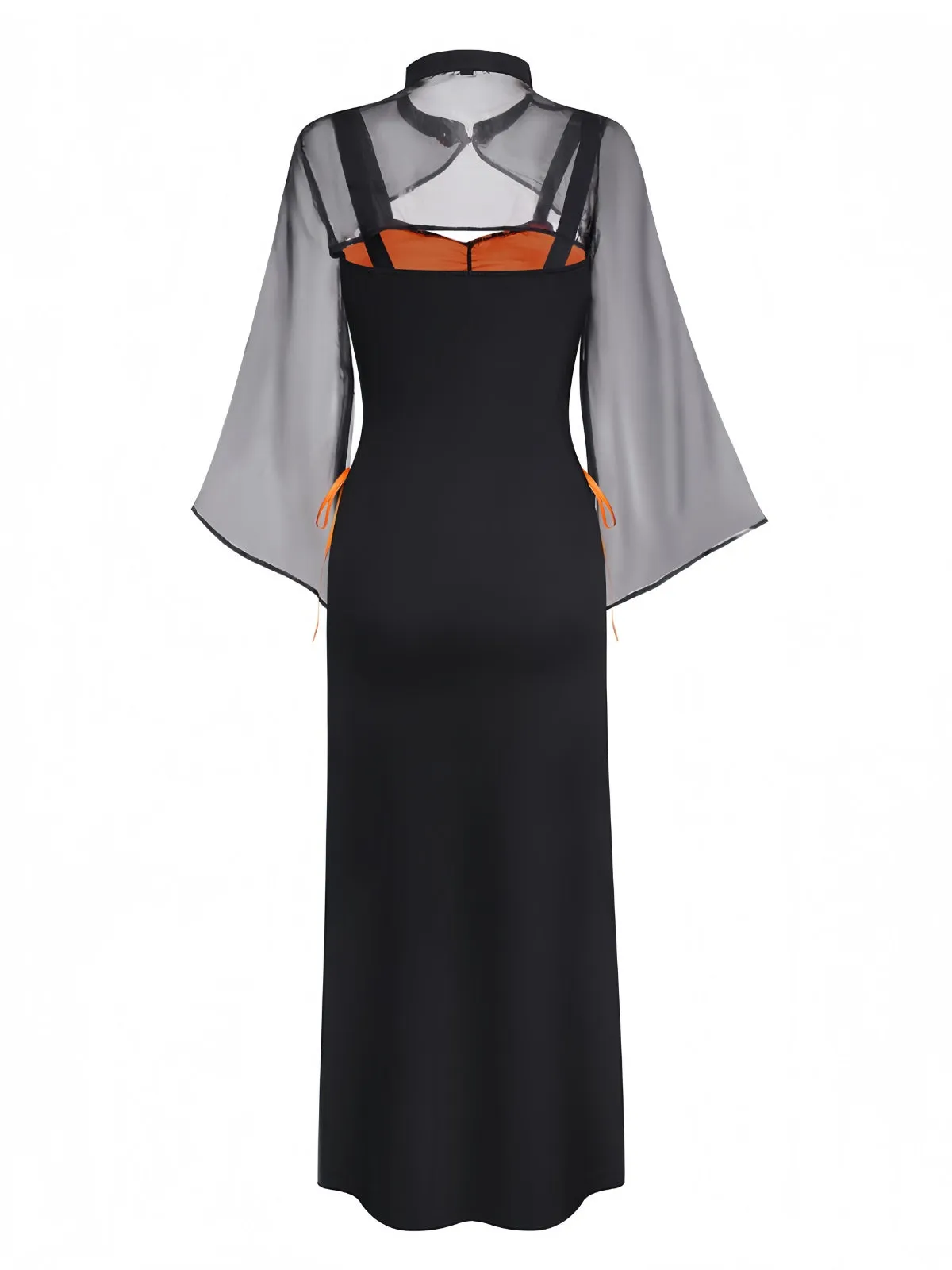 Orange 1940s Floral Lace Dress With Cape & Hat sold by Retro Stage product image thumbnail 2