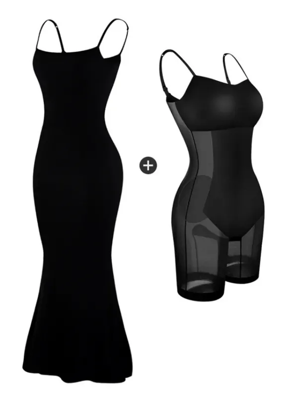 Black 2-in-1 Shapewear Slip Dress sold by Retro Stage