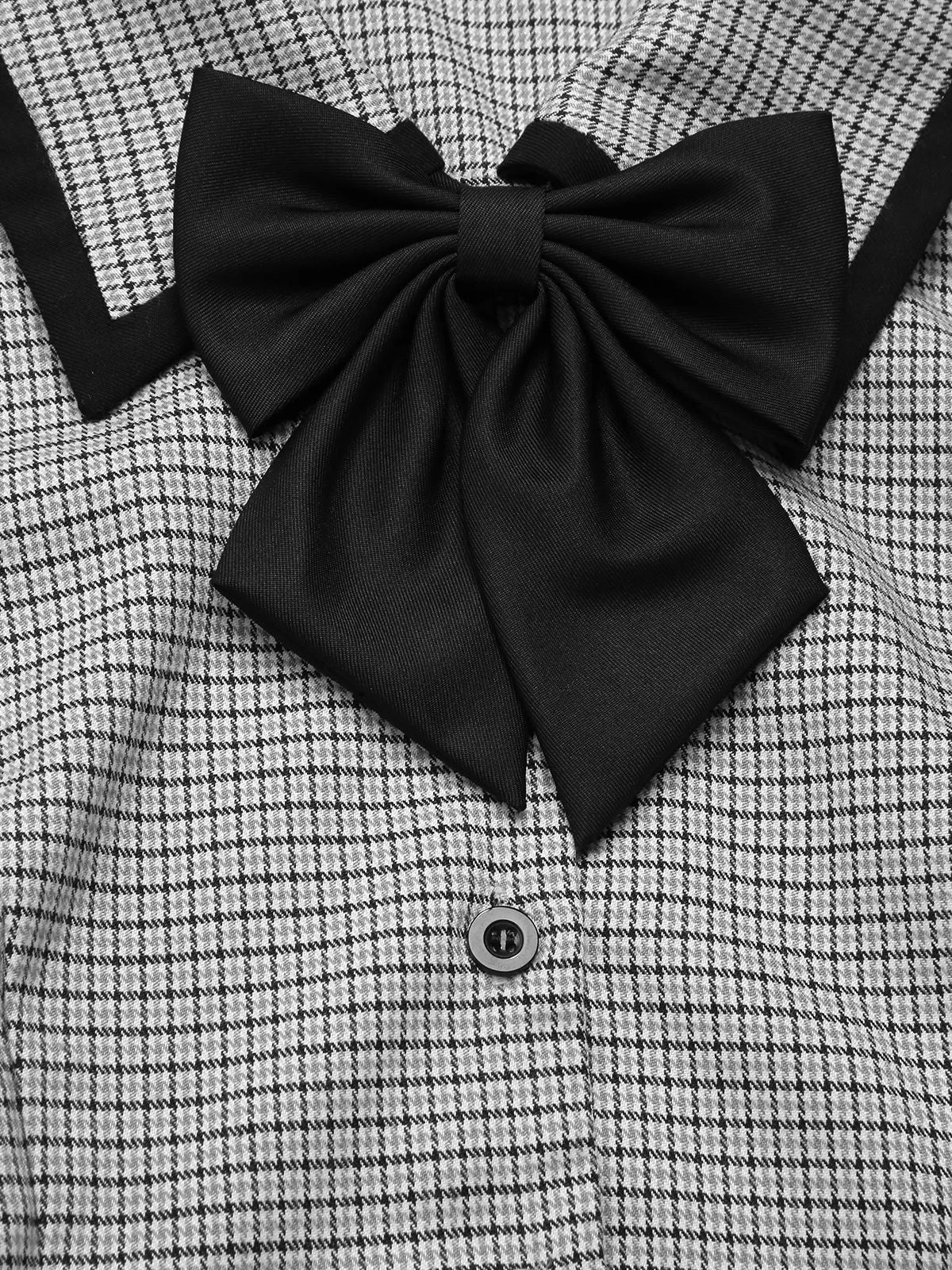 1950s Houndstooth Detachable Bow Collar Dress sold by Retro Stage product image thumbnail 5