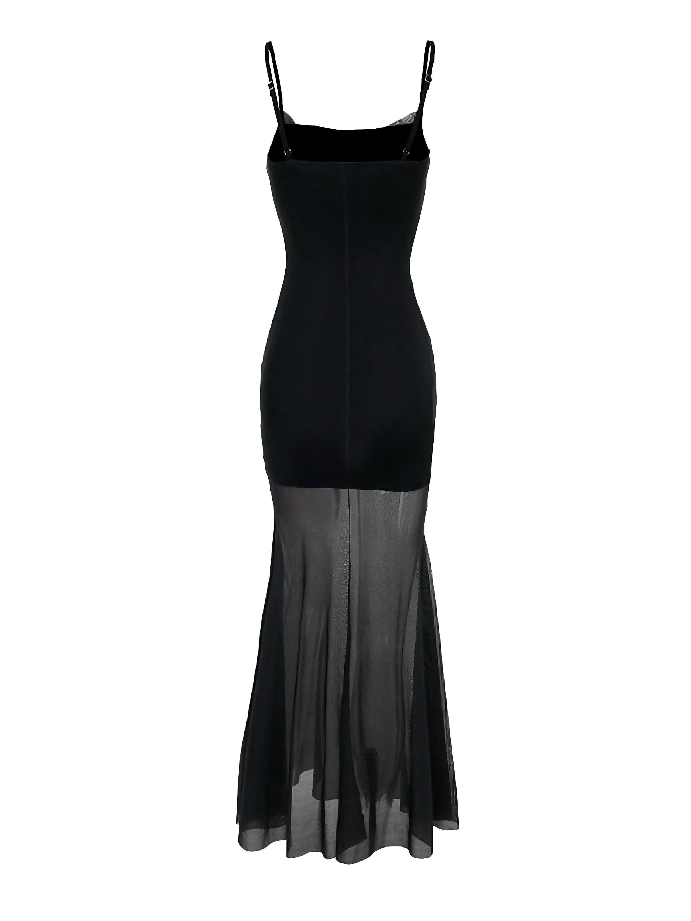 Black 1970s Slip Gothic Skeleton Print Mesh Dress sold by Retro Stage product image thumbnail 2