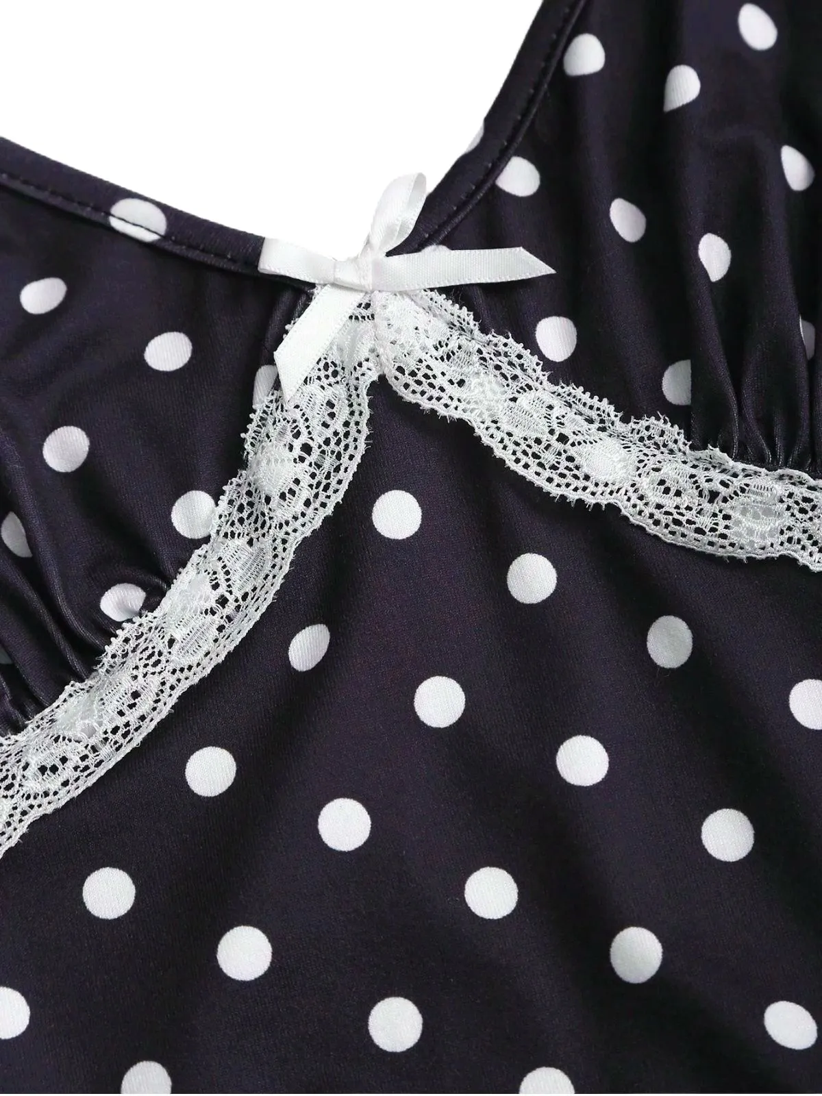 1940s Polka Dot Lace Trim Strap Jumpsuit sold by Retro Stage product image thumbnail 4