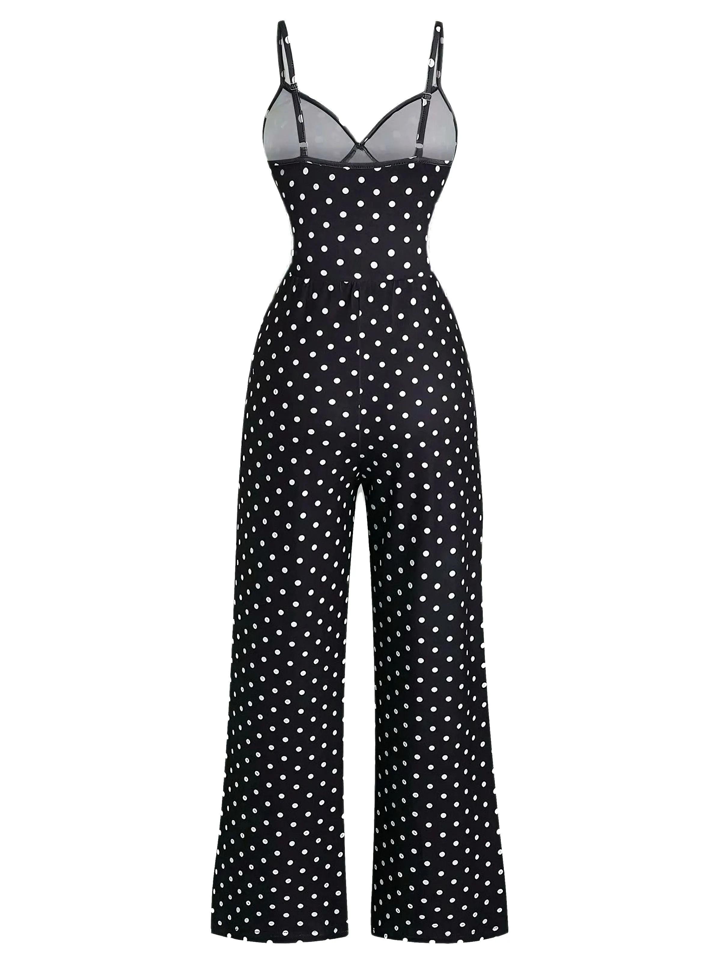 1940s Polka Dot Lace Trim Strap Jumpsuit sold by Retro Stage product image thumbnail 2